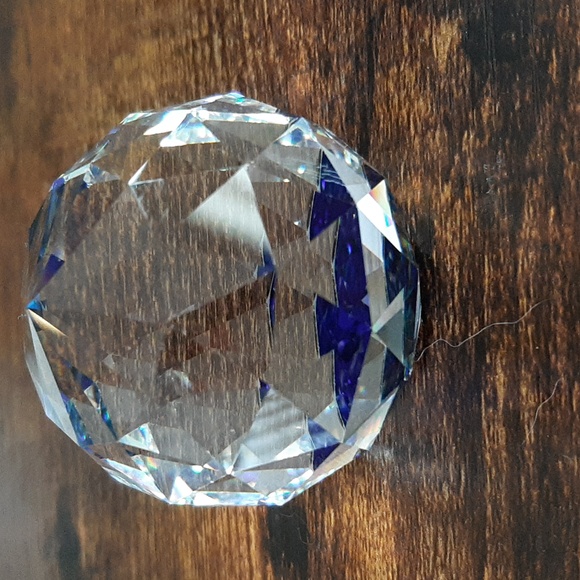 Swarovski Crystal Round Paperweight, Bermuda Blue, Vintage Decor - Picture 4 of 13